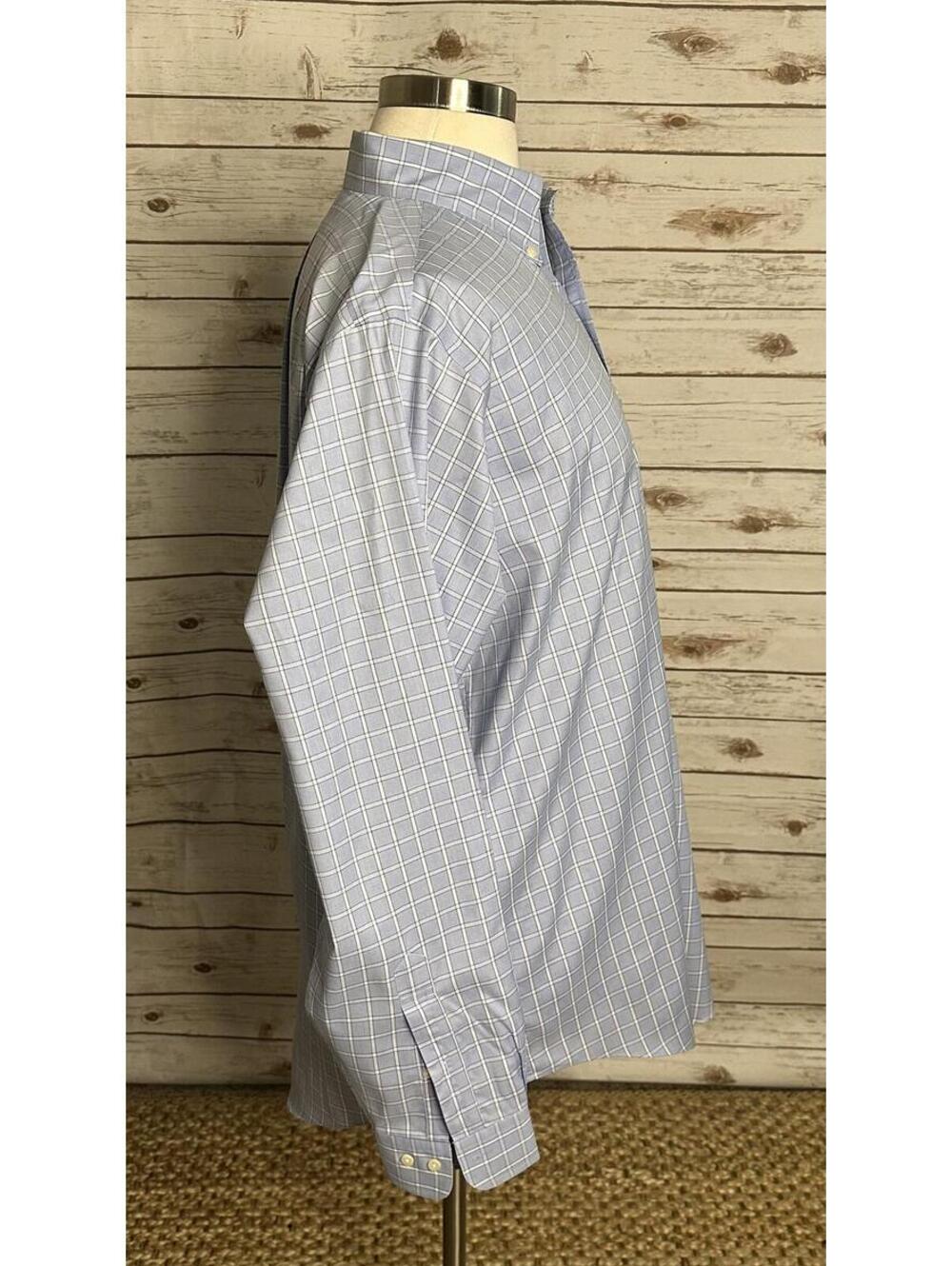 Brooks Brothers Original Polo Shirt blue white cotton button-down shirt 17-6/7 - Picture 4 of 8